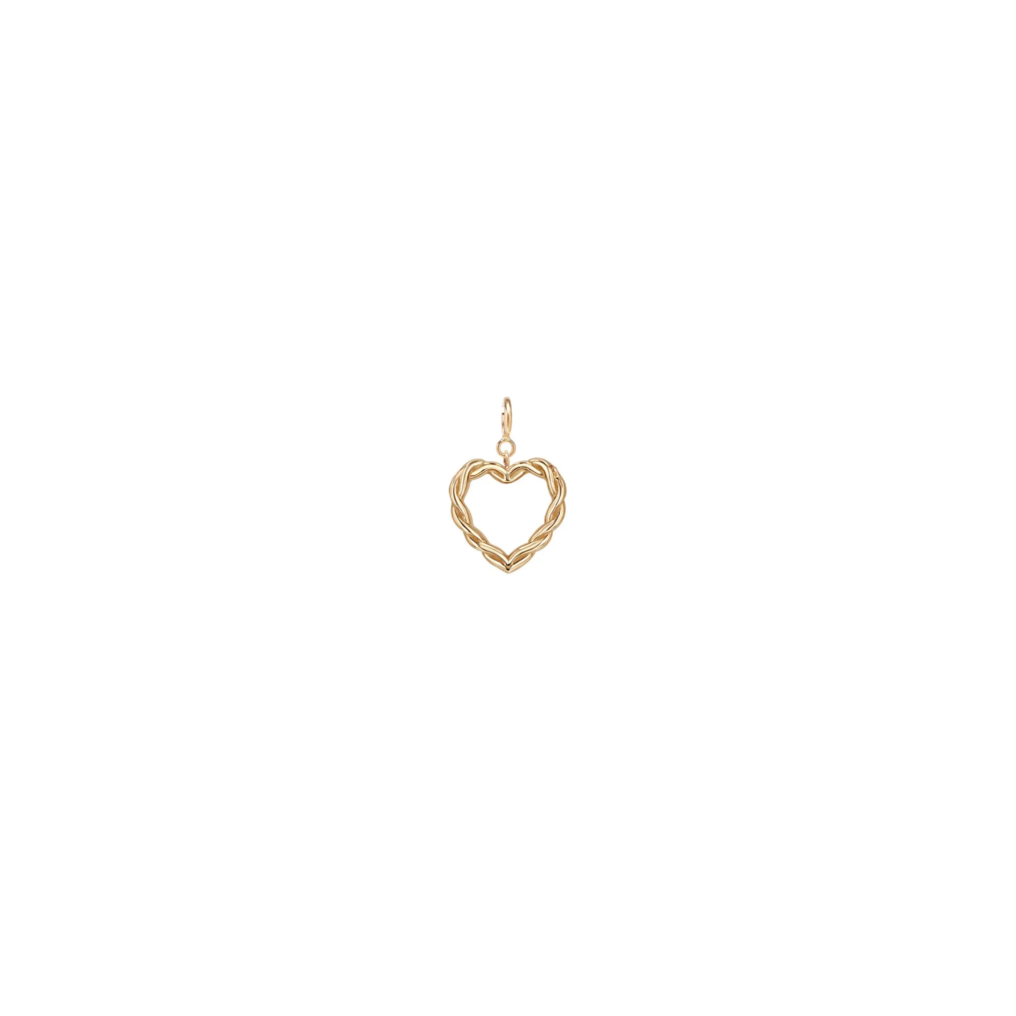 14k Single Small Twisted Heart Charm