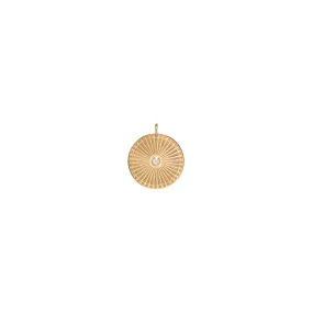 14k small sunbeam medallion disc charm