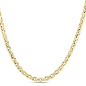 14K Yellow Gold 5mm Mens Fancy Box Chain - 22"