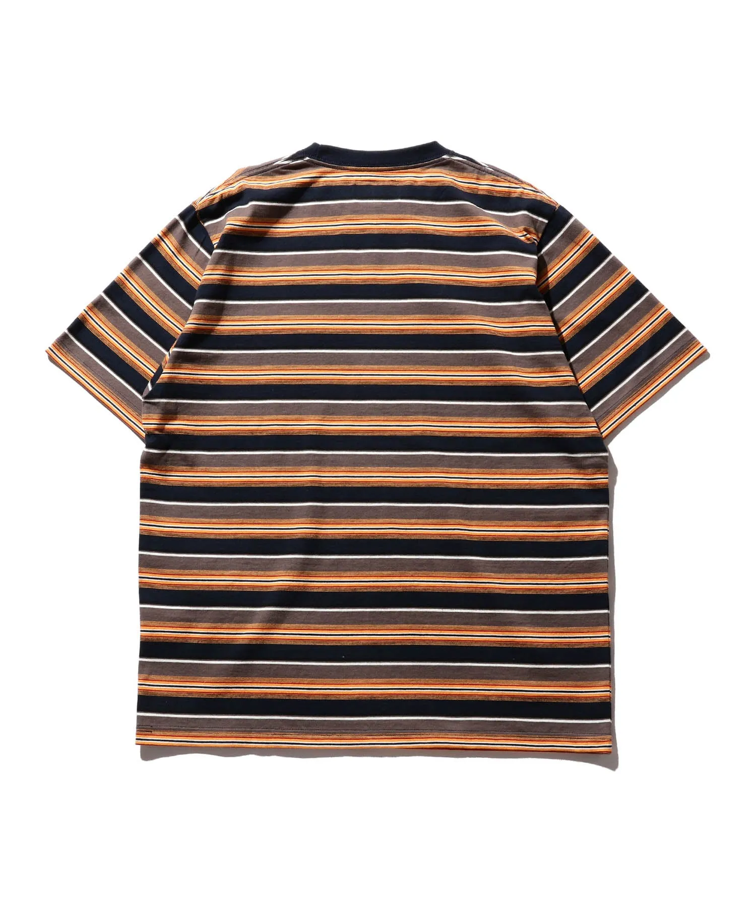 BEAMS PLUS Pocket Tee Multi Stripe Orange