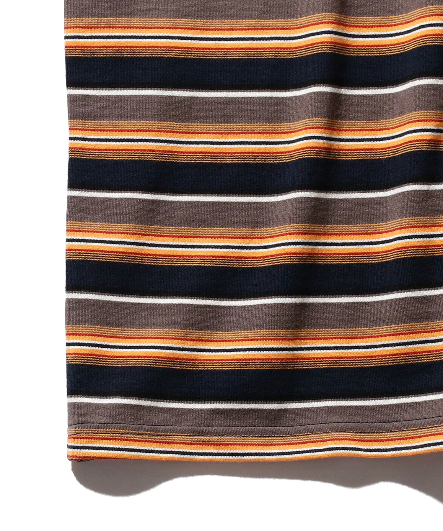 BEAMS PLUS Pocket Tee Multi Stripe Orange