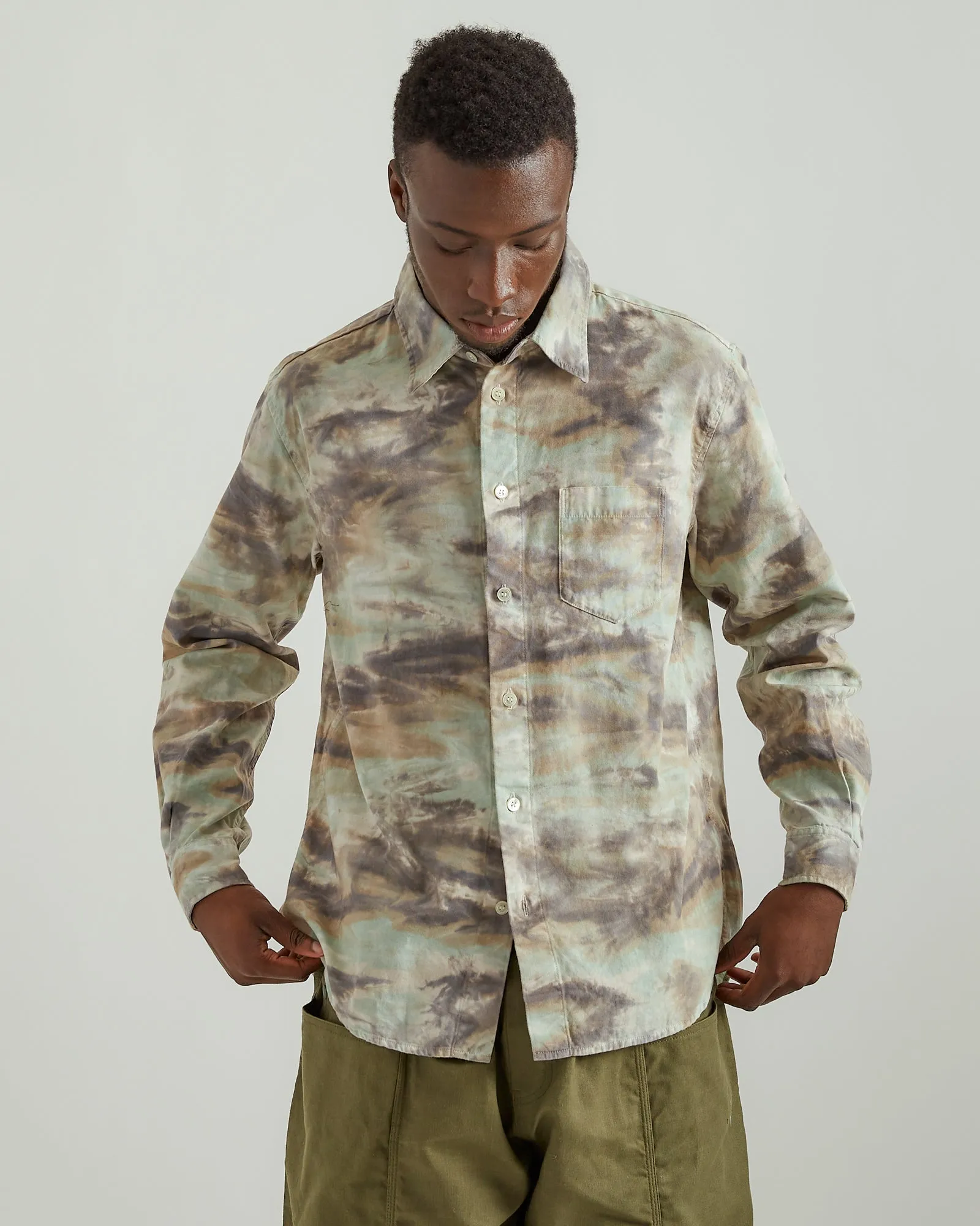 Corpus Button Down Shirt in Marin Camo