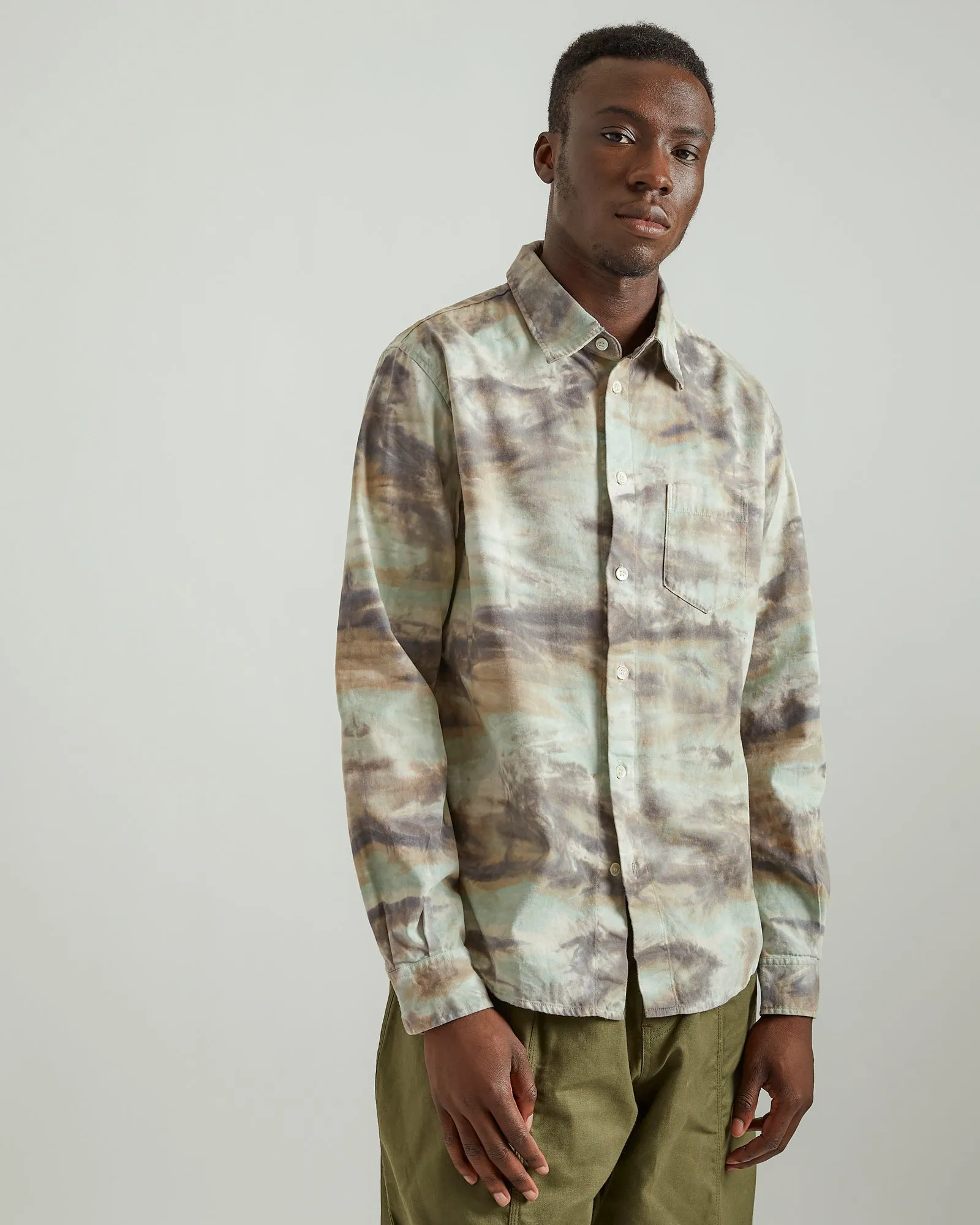 Corpus Button Down Shirt in Marin Camo