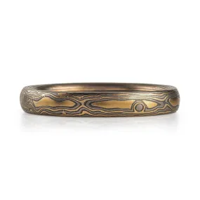 Dark Wood Mokume Ring in Flare Palette and Woodgrain Pattern