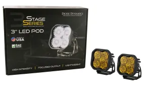 Diode Dynamics Worklight SS3 Sport Yellow SAE Fog Standard (Pair)