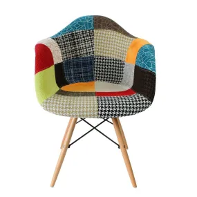 Eames DAW Style Chair - Patchwork Fabric