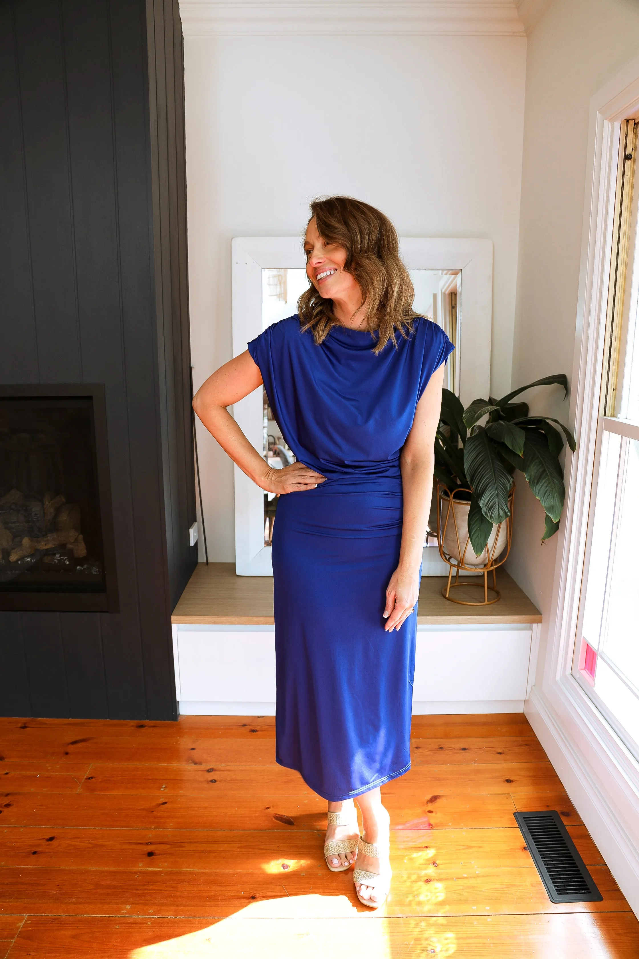 Esmaee Flute Dress (Cobalt)