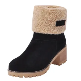 Flat Lace Up Platform Flock Fur Suede Ankle Boots