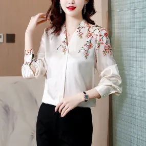 France style ladies silk shirts