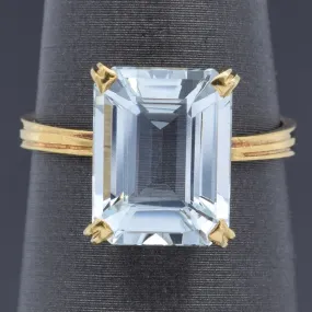 H.STERN 18K Yellow Gold 4.00 Ct Aquamarine Cocktail Ring Size 6.5