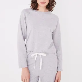 KIN FLEECE TOP GREY MARLE