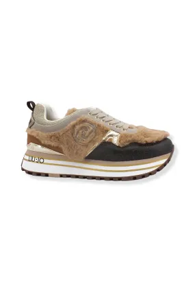 LIU JO Maxi Wonder 48 Eco Fur Sneaker Donna Multicolor Nut BF2113PX301