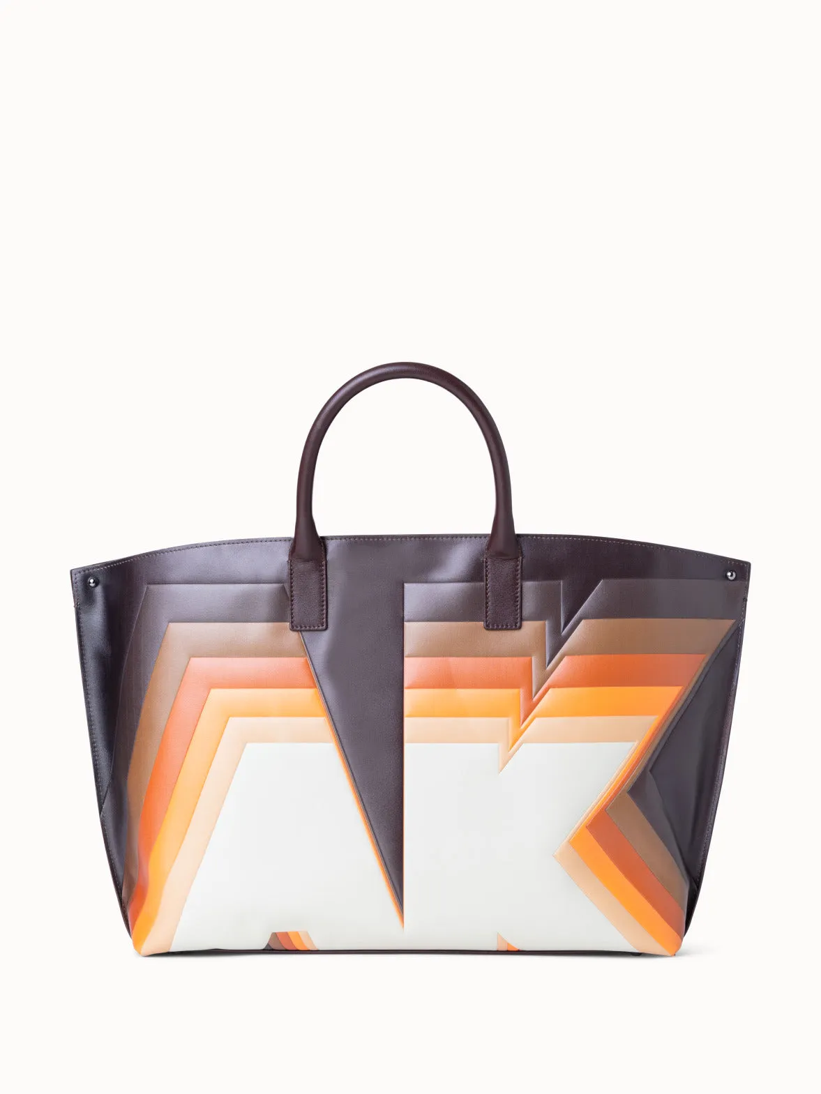 Medium Ai Henkeltasche aus Leder mit Superimposed Letters Druck