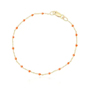 Neon Orange Bead Bracelet