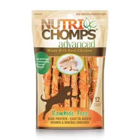 NutriChomps Advanced 6 Chicken Flavor Mini Twists Wrapped with Real Chicken, 12 Count Dog Chews