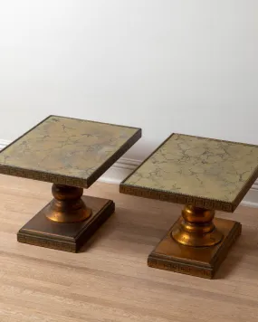 Pair of Greek Hollywood Regency Style Side Tables