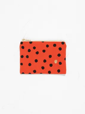 Polka Pouch S Tangerine Orange & Black