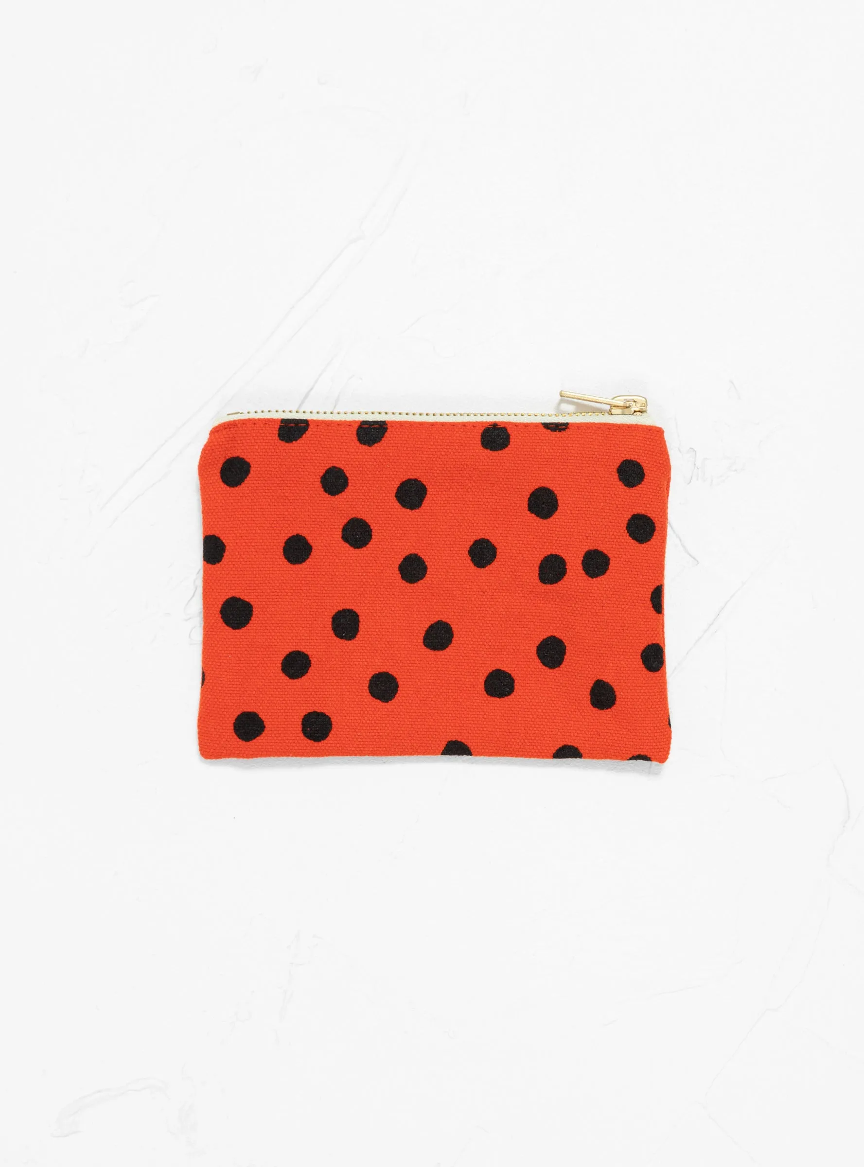 Polka Pouch S Tangerine Orange & Black