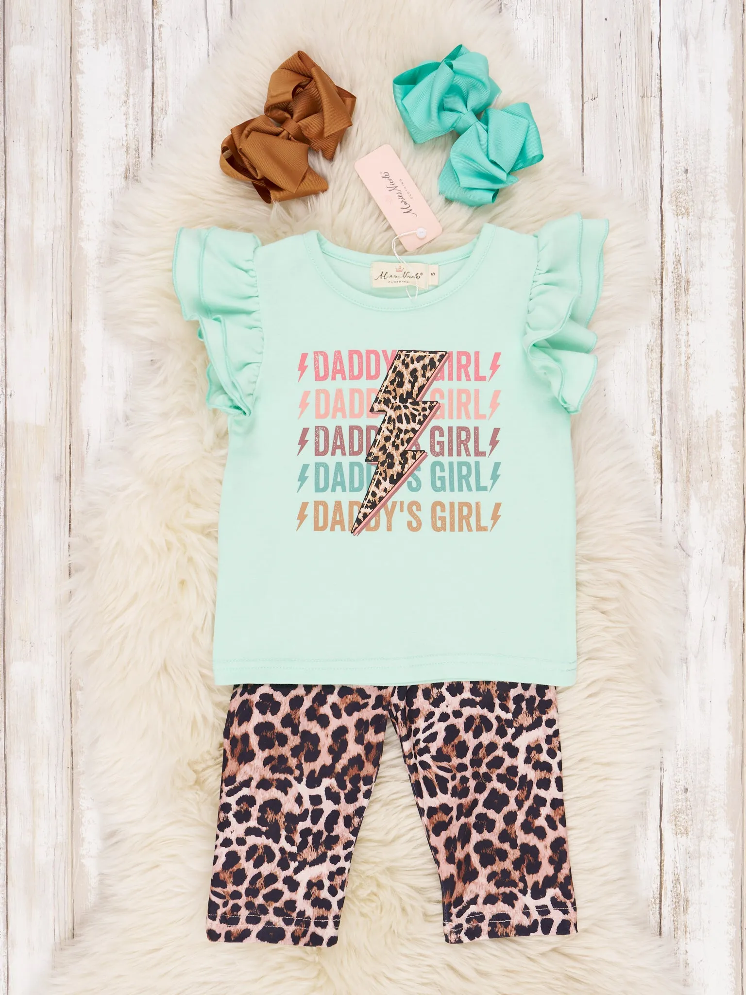 "Daddy's Girl" Leopard Ruffle Capri Outfit