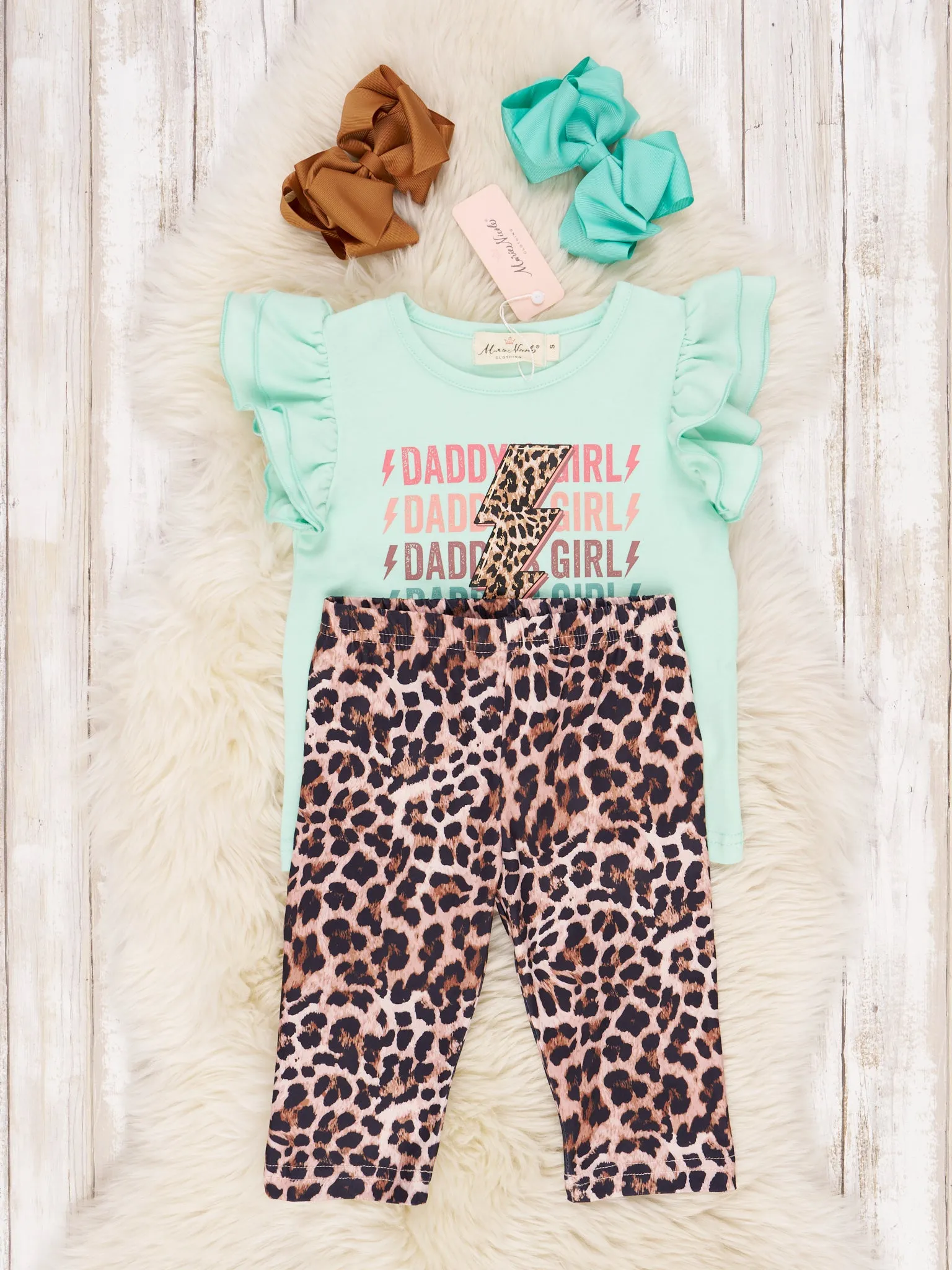 "Daddy's Girl" Leopard Ruffle Capri Outfit