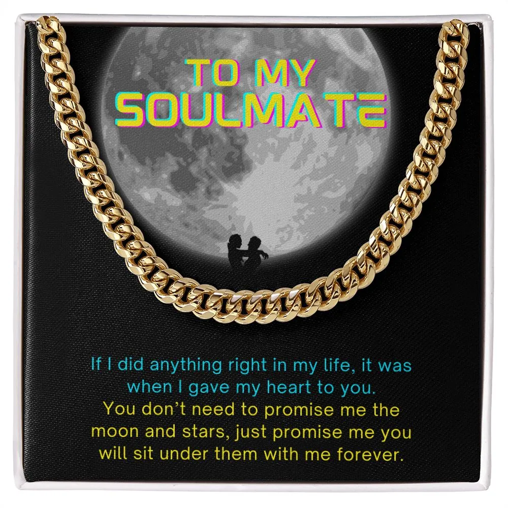 To My Soulmate From Girlfriend Wife to Boyfriend Husband Cyberpunk Edgerunner Inspired Cuban Link Chain Necklace