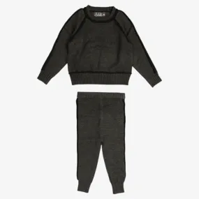 Trim Knit 2 Piece Set - Charcoal